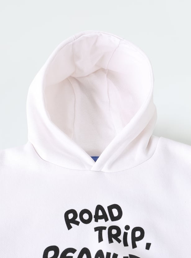 Boys Snoopy Print Hooded Sweatshirt