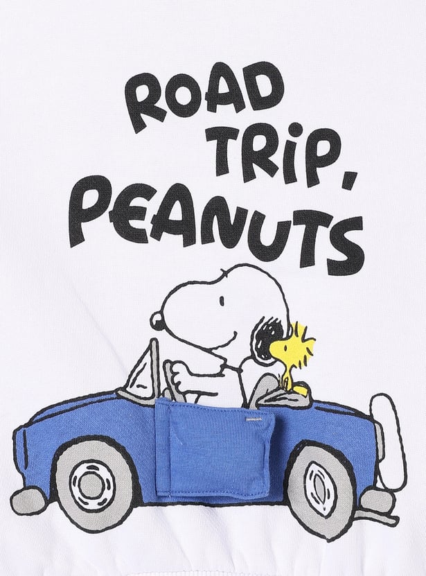 Boys Snoopy Print Hooded Sweatshirt