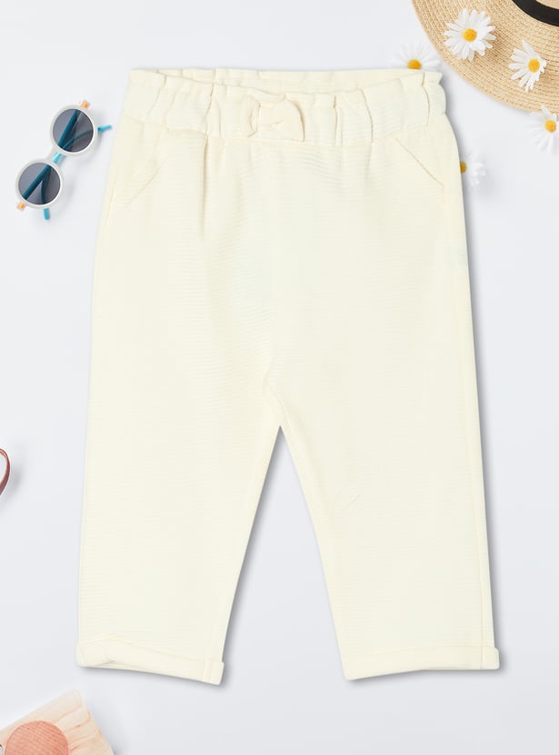 Girls Textured Knit Trousers