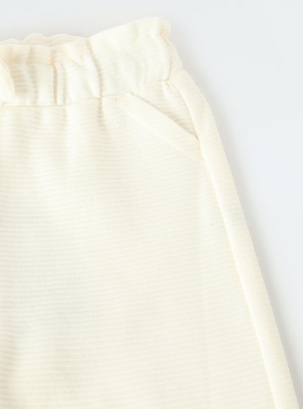 Girls Textured Knit Trousers