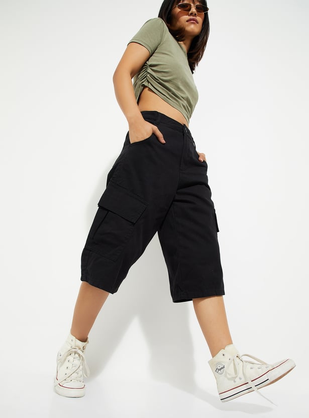 ALAYA F x URB_N Women Solid Cargo Shorts