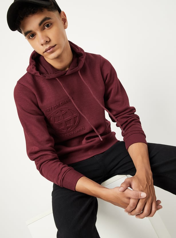 Boys Embossed Hooded Sweatshirt