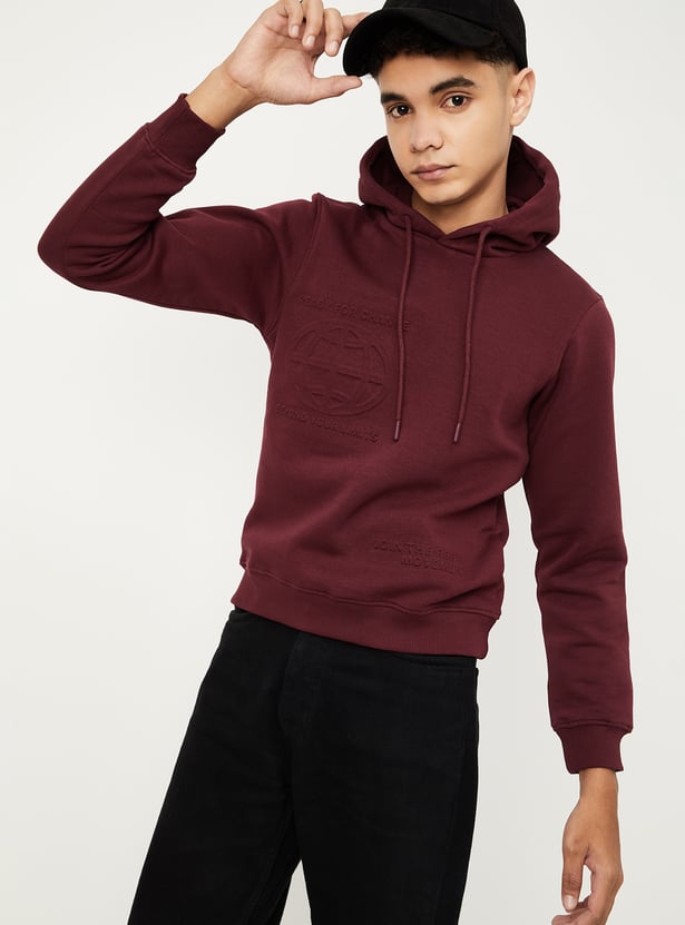 Boys Embossed Hooded Sweatshirt