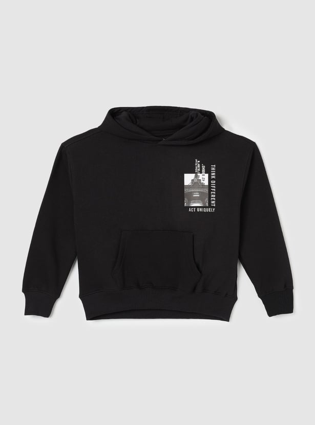Boys Back Print Hooded Sweatshirt