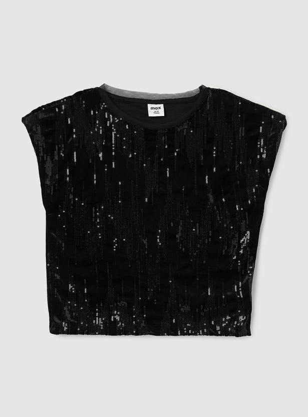 Girls Sequinned Top with Trousers