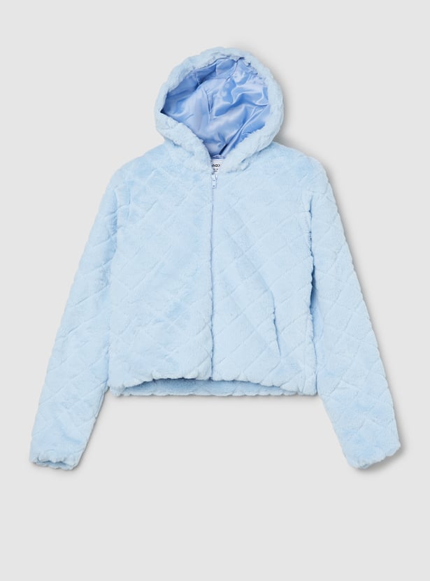 Buy Girls Faux Fur Hooded Jacket Online at just