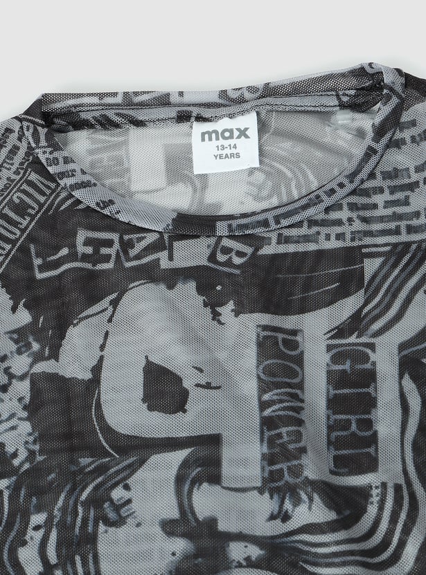 トップス :14 RAY Buy Girls Printed Mesh Top Online at just Rs. 449.0