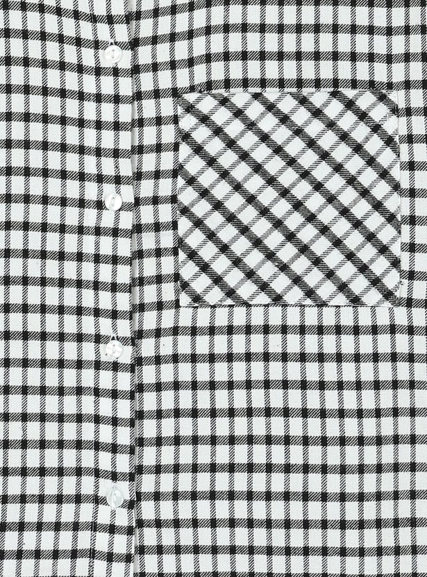 Girls Checked Cropped Shirt