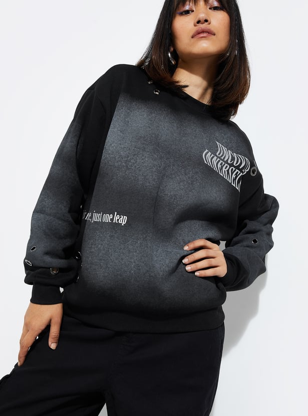 ALAYA F x URB_N Women Oversized Printed Sweatshirt