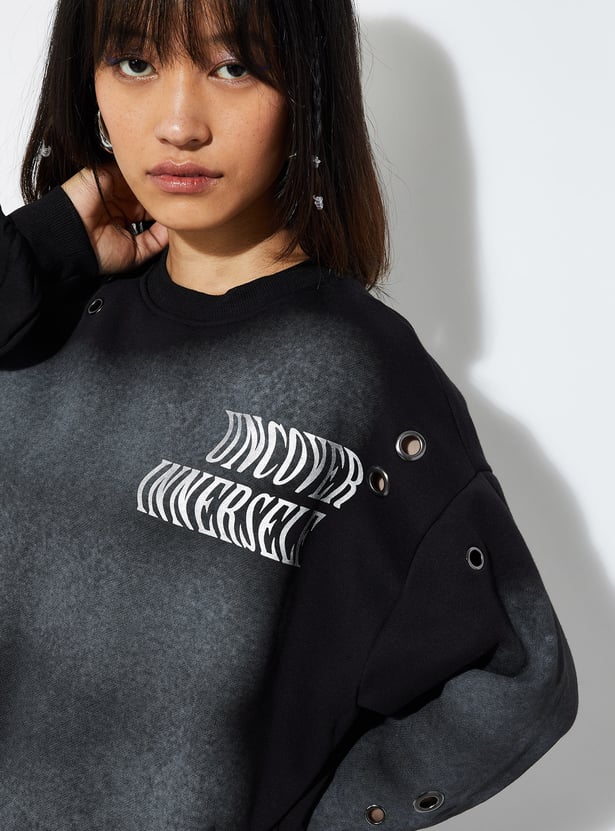 ALAYA F x URB_N Women Oversized Printed Sweatshirt