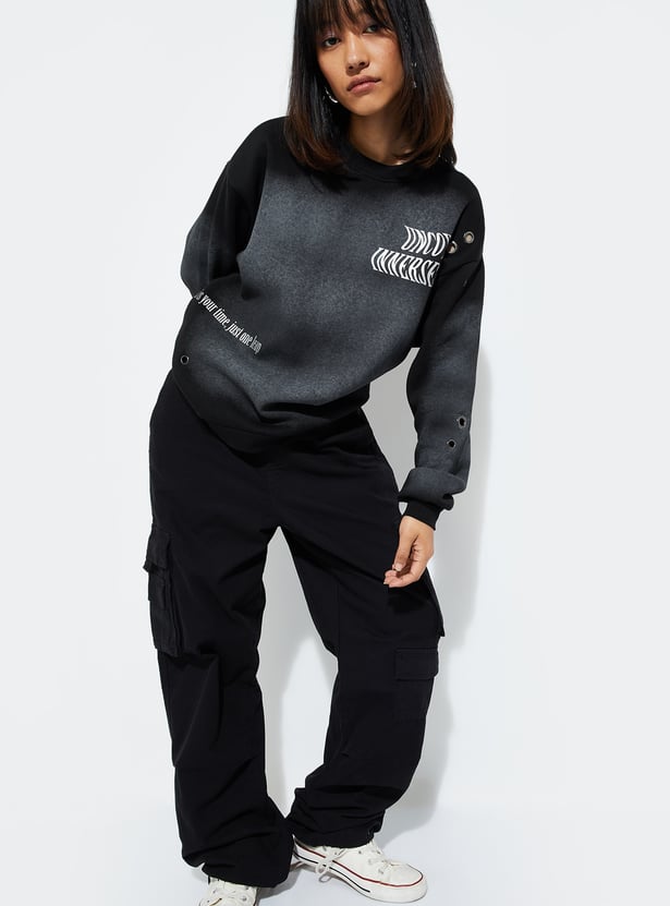 ALAYA F x URB_N Women Oversized Printed Sweatshirt