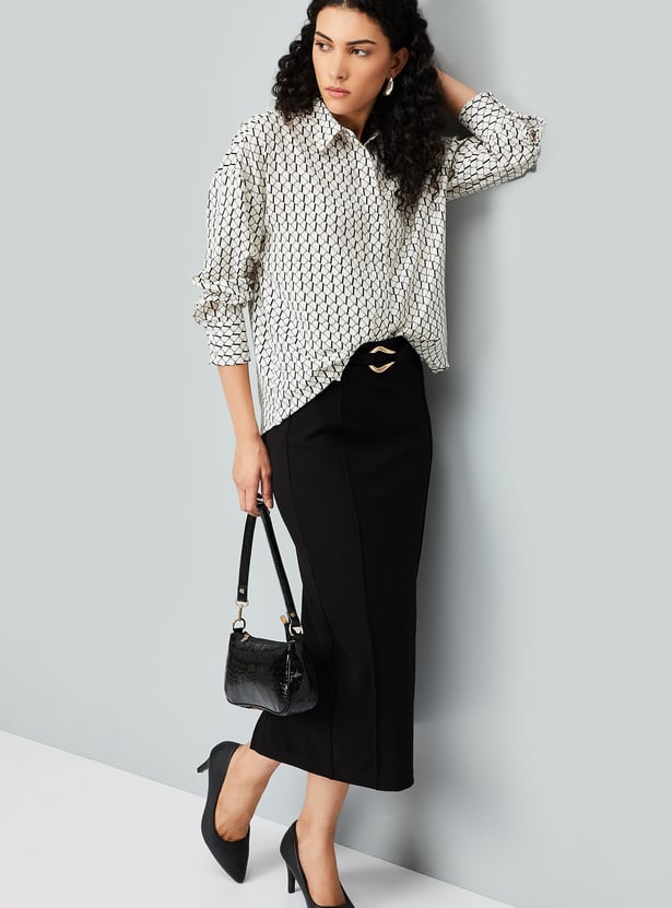 Women Polka Dot Printed Formal Shirt