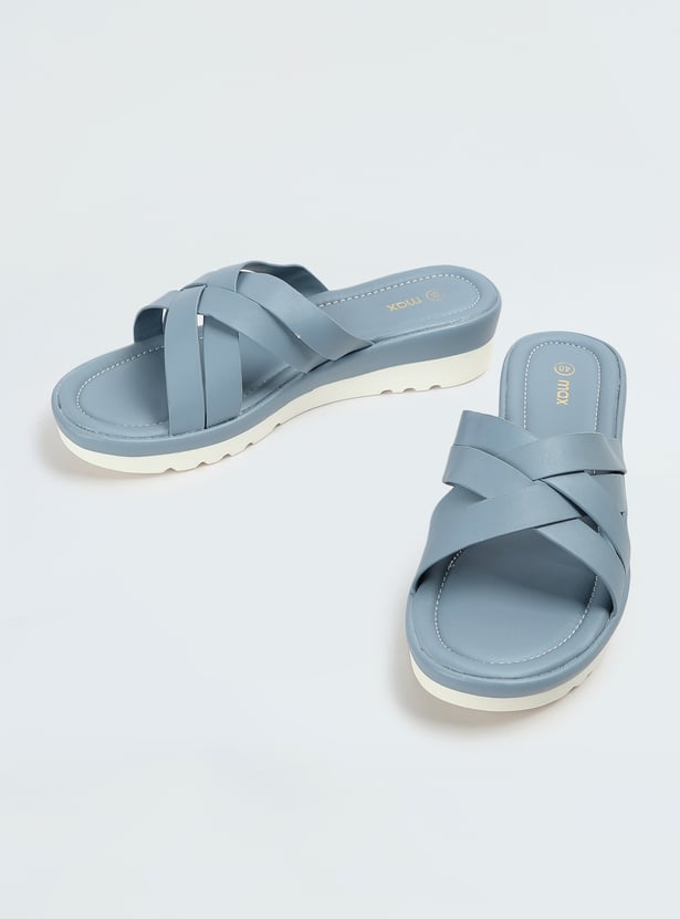 Women Solid Open-Toe Wedges