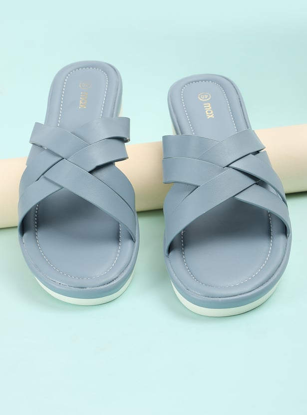 Women Solid Open-Toe Wedges