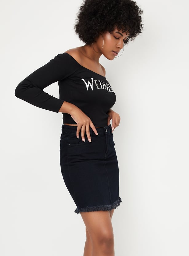 Women Wednesday Printed Off-Shoulder Top