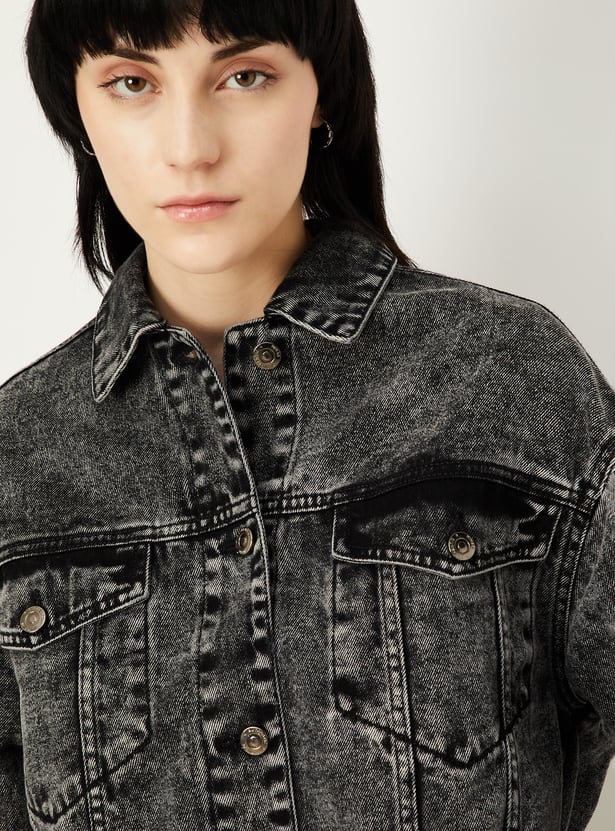 ALAYA F x URB_N Women Washed Denim Jacket