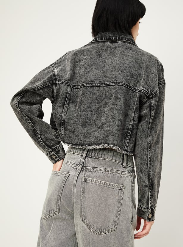 ALAYA F x URB_N Women Washed Denim Jacket