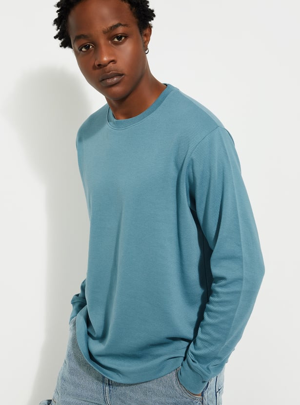 URB_N Men Regular Fit Textured T-shirt