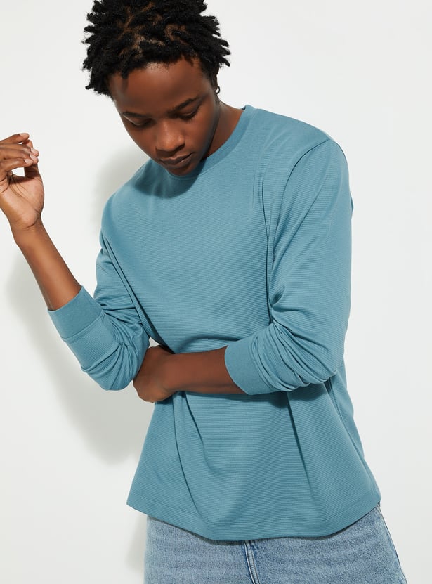 URB_N Men Regular Fit Textured T-shirt