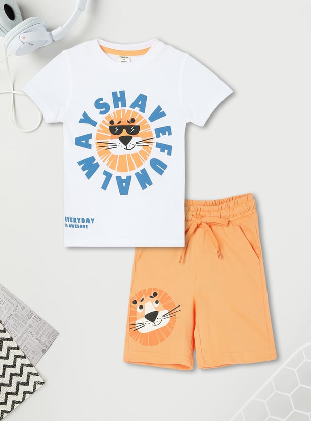 Boys Printed Shorts Set