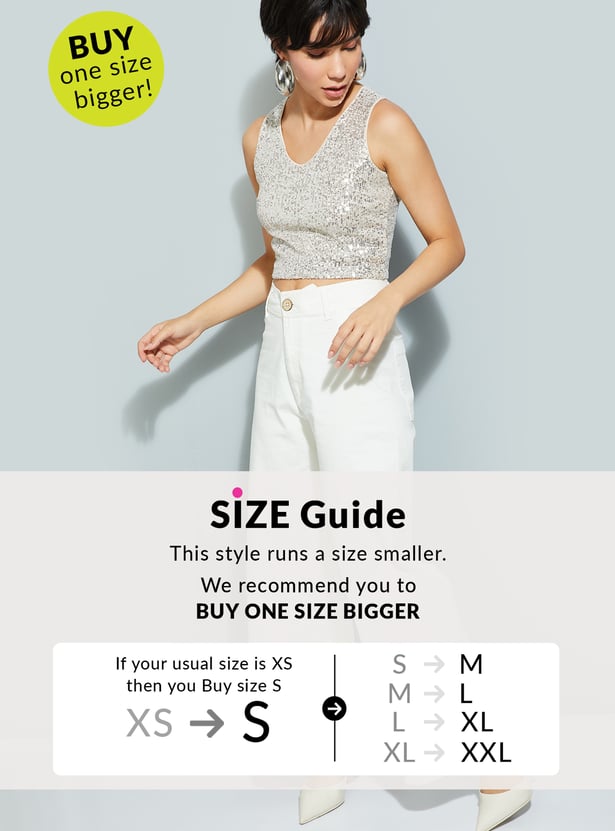 ALAYA F x URB_N Women Sequinned Crop Top