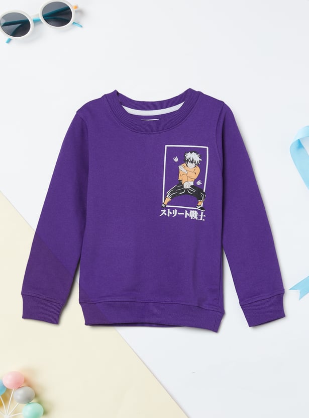 Boys Anime Printed Sweatshirt