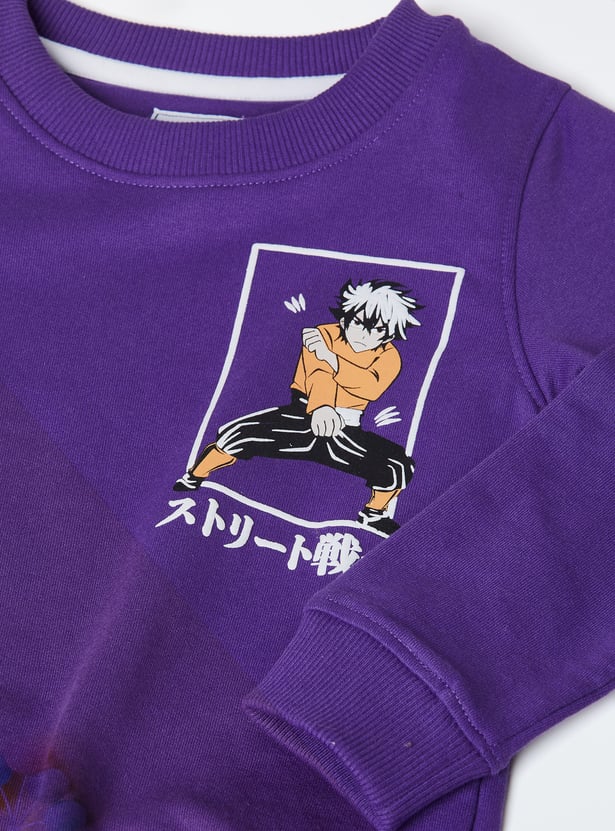 Boys Anime Printed Sweatshirt