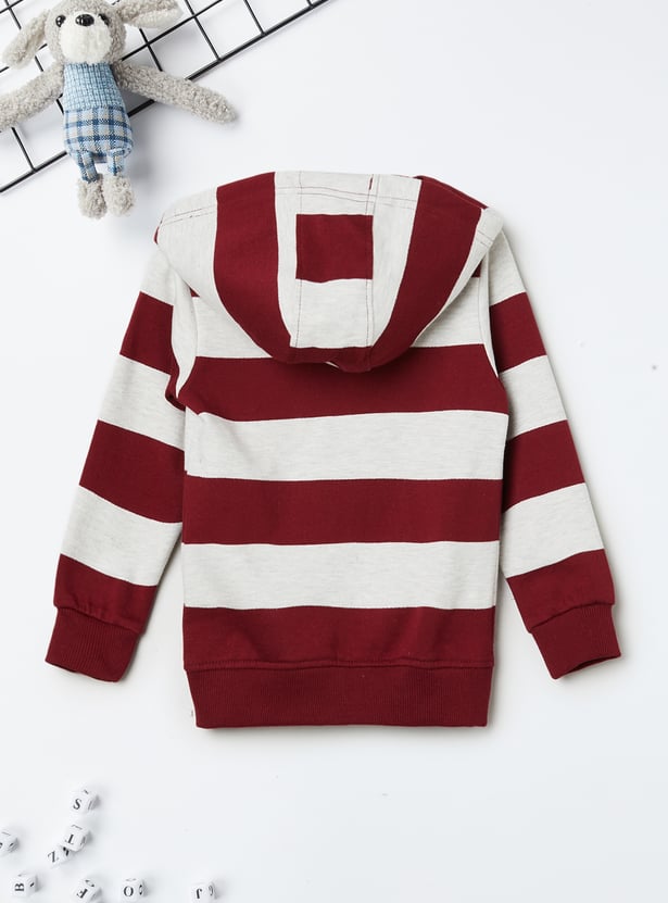 Boys Striped Hooded Sweatshirt