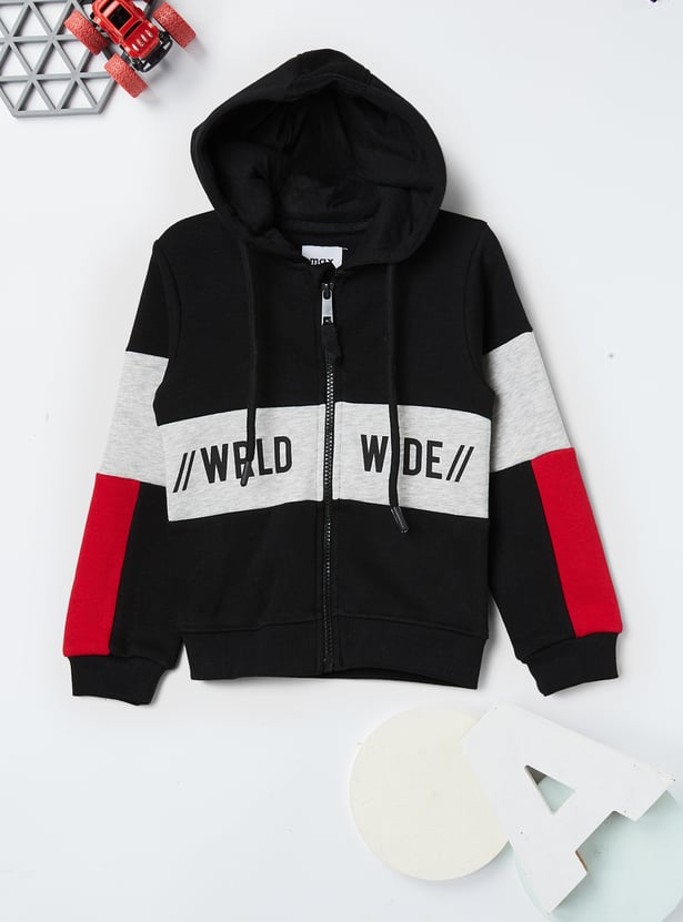 Boys Colourblock Hooded Sweatshirt