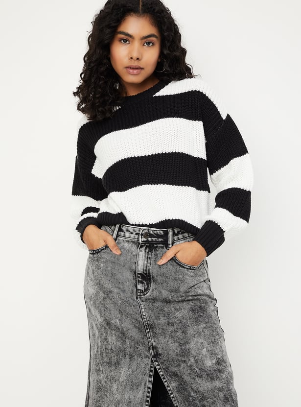 Women Striped Knitted Sweater