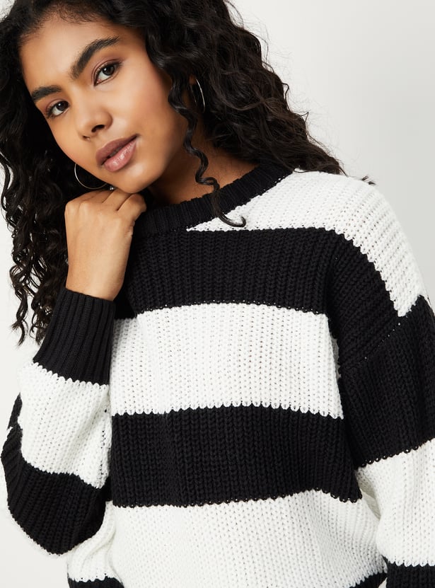 Women Striped Knitted Sweater