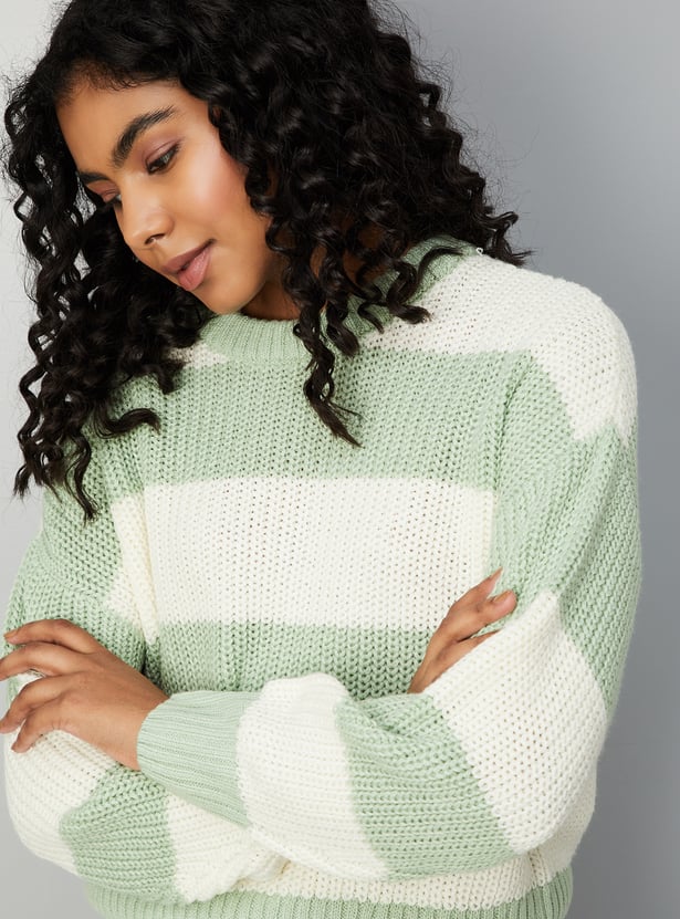 Women Striped Knitted Sweater