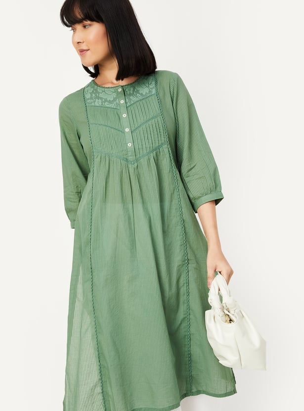 Women Striped Straight Kurta