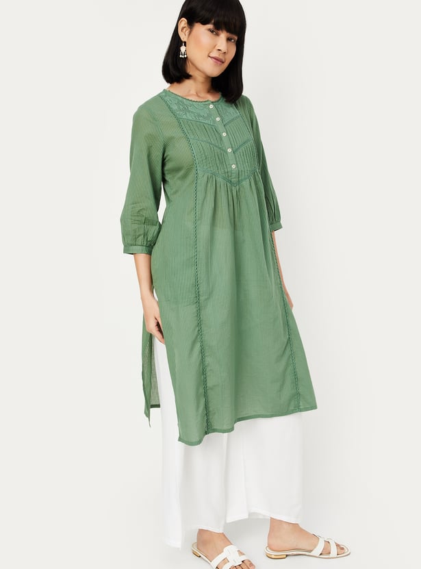 Women Striped Straight Kurta