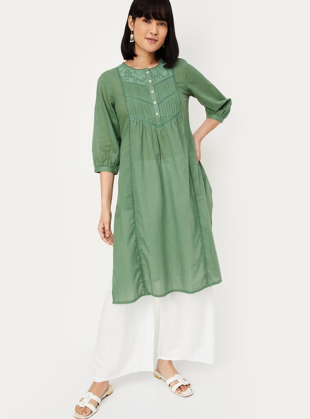 Women Striped Straight Kurta