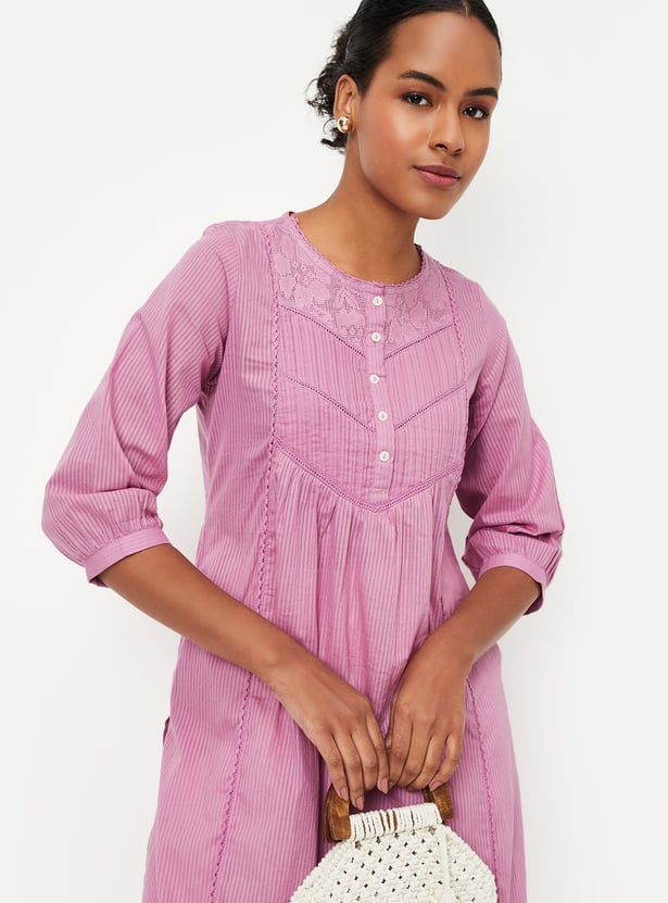 Women Striped Straight Kurta