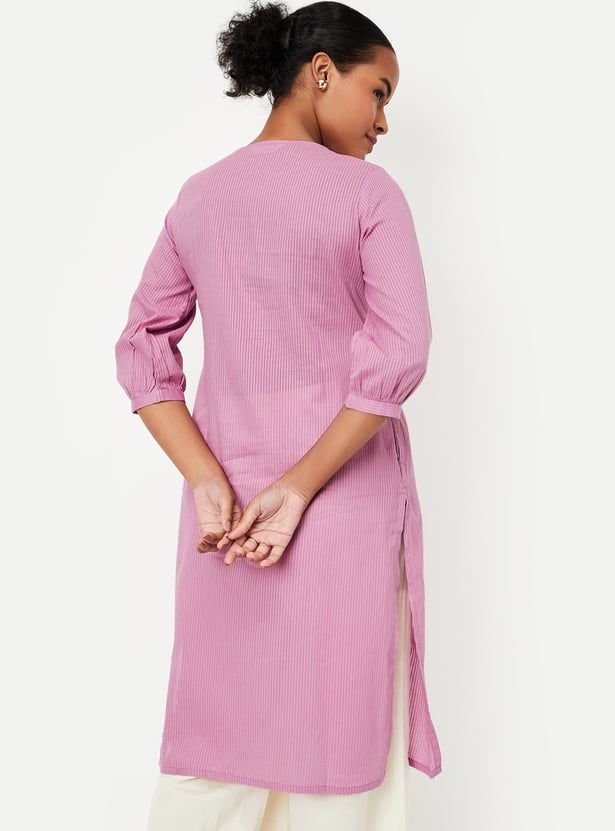 Women Striped Straight Kurta