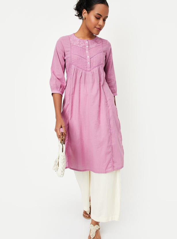 Women Striped Straight Kurta