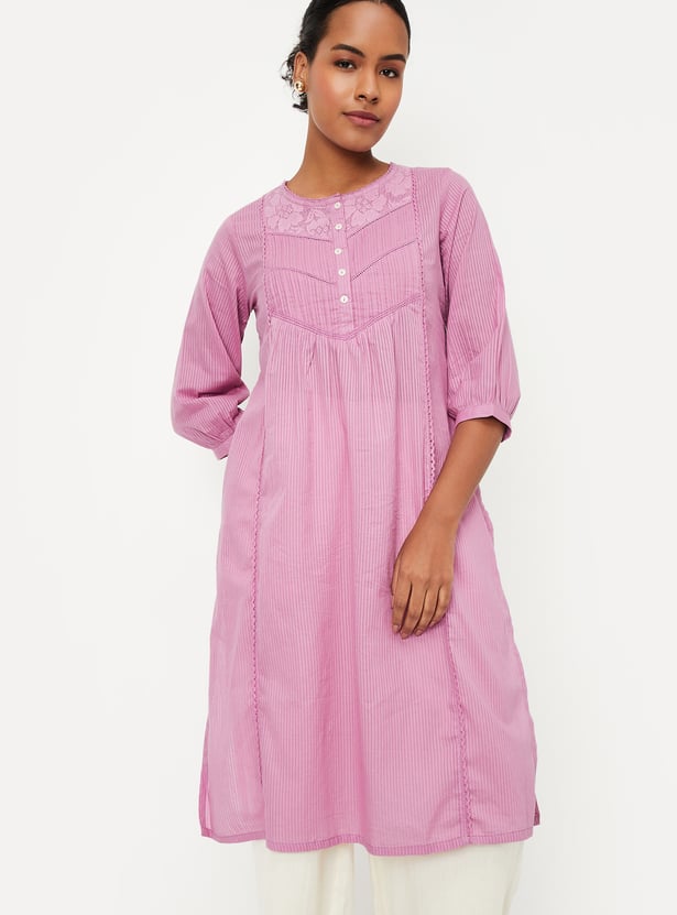 Women Striped Straight Kurta