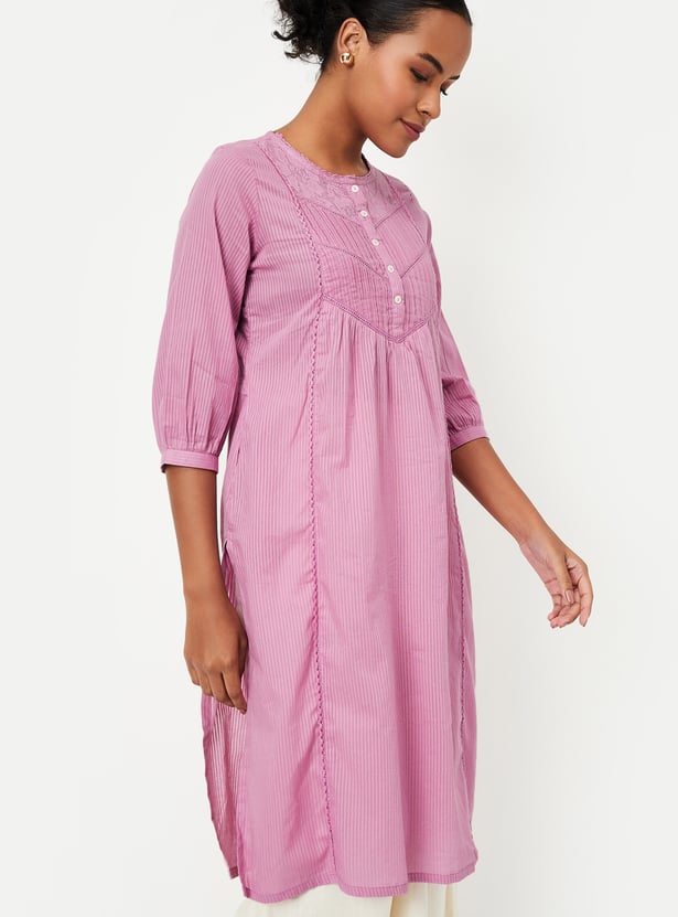 Women Striped Straight Kurta