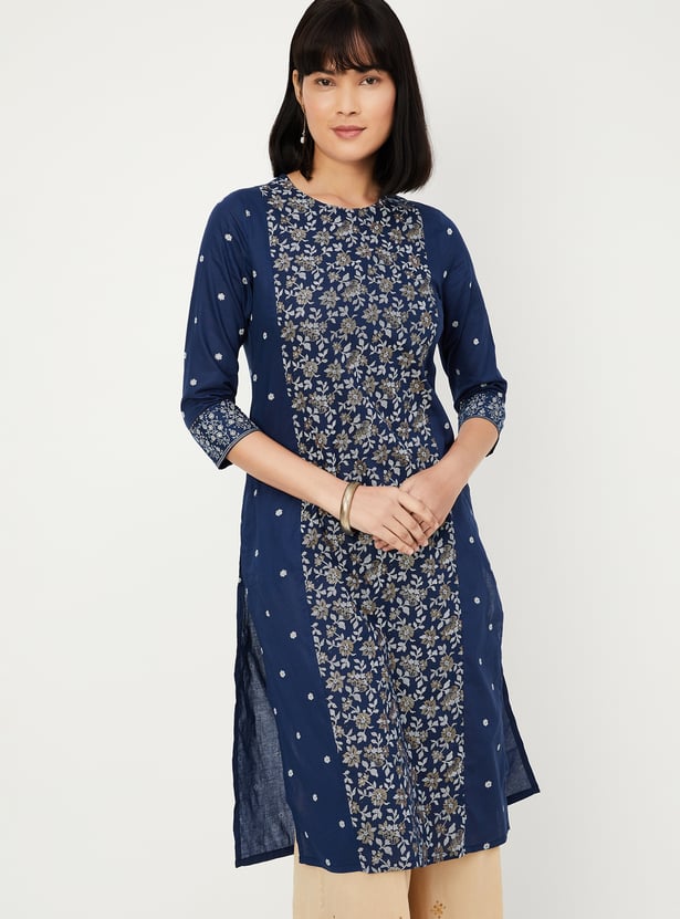 Women Floral Printed Straight Kurta