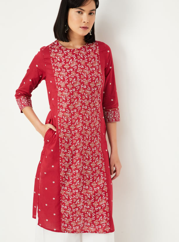 Women Floral Printed Straight Kurta