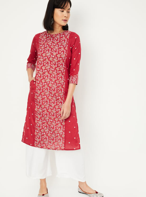 Women Floral Printed Straight Kurta