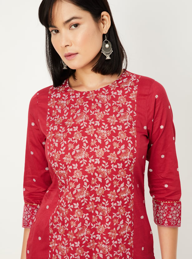 Women Floral Printed Straight Kurta