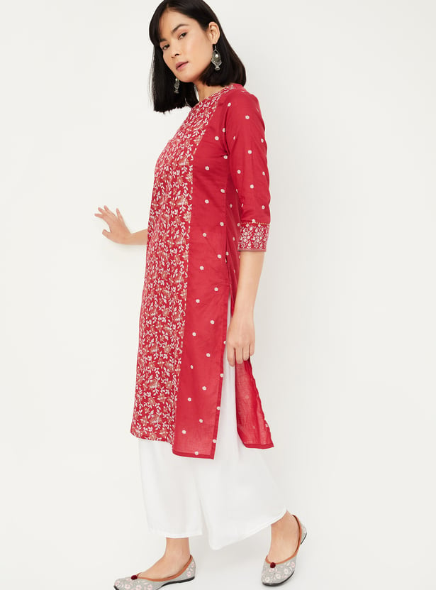 Women Floral Printed Straight Kurta