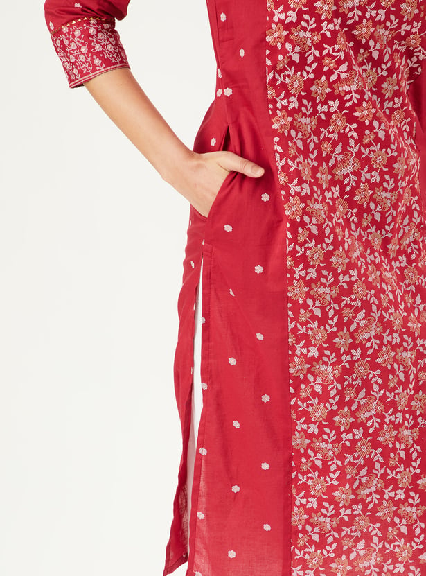 Women Floral Printed Straight Kurta