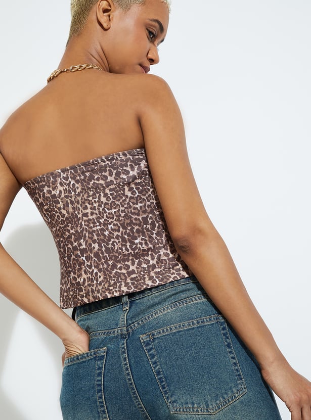 F♡ Buy ALAYA F x URB_N Women Animal Print Tube Top Online at just Rs