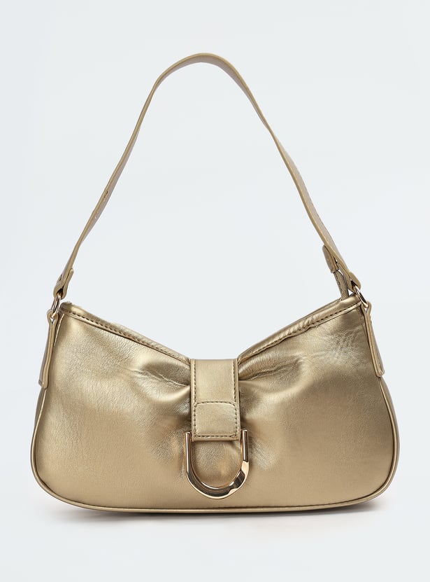 Women Solid Metallic Shoulder Bag