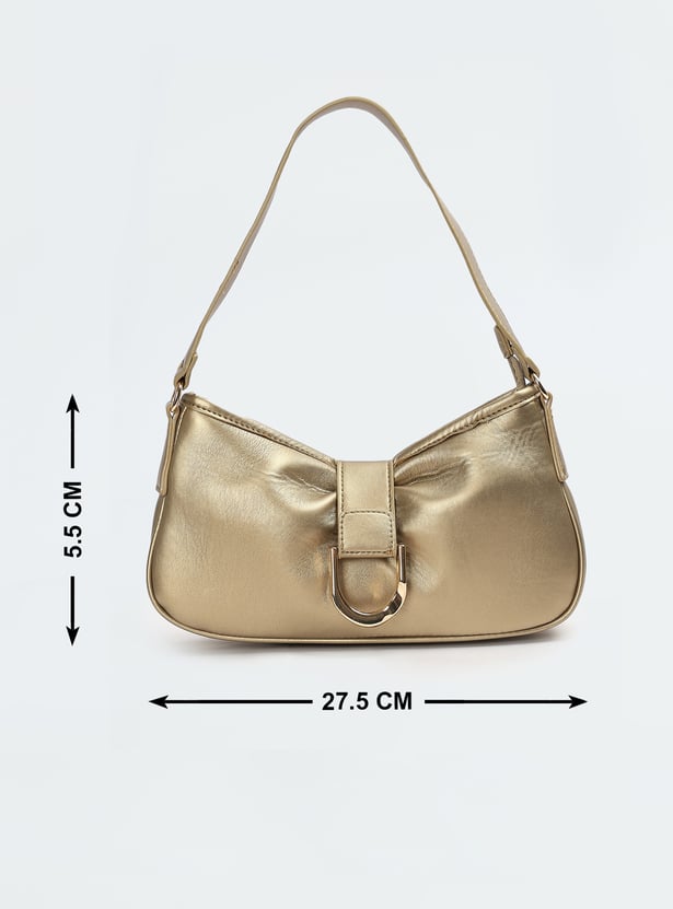 Women Solid Metallic Shoulder Bag