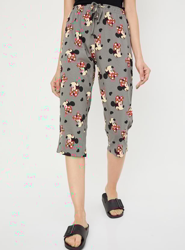 Women Minnie Mouse Printed Capris